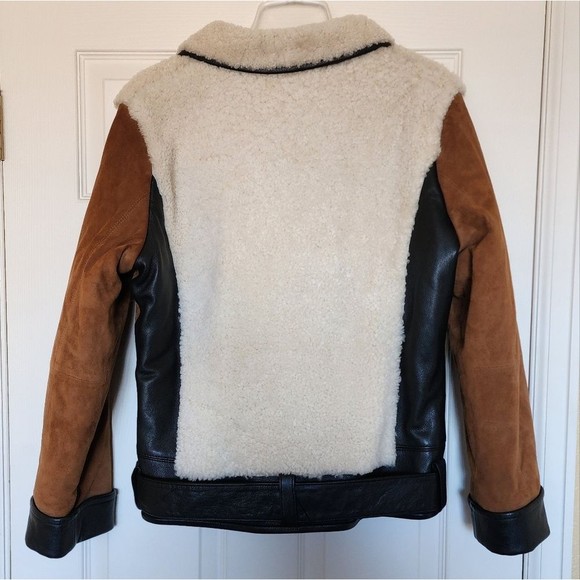 Scotch & Soda women's sheep hair and leather jacket size medium - Picture 16 of 16